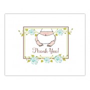 Baby Shower Thank You Cards, Baby Bottom Blue, Bella Ink